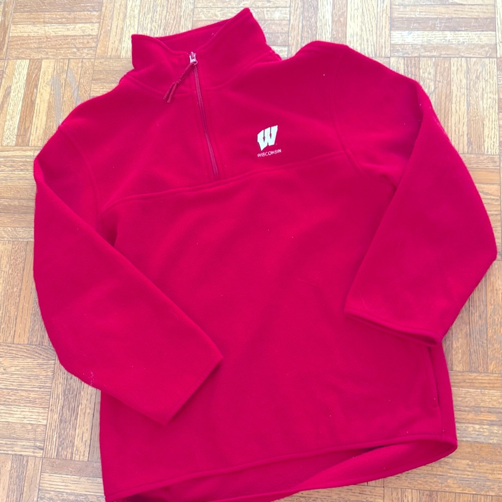 Y2K Youth Antigua Fleece 1/4 Zip Pullover Golf
Jacket Coat WISCONSIN BADGERS